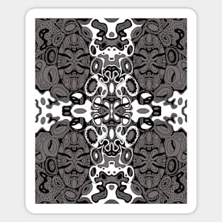 Miniature Aussie Tangle 13 Pattern in Grey and White Sticker